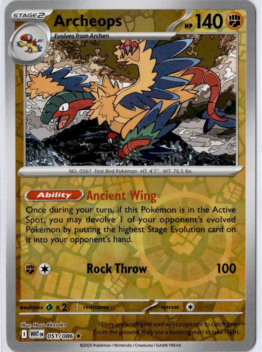 White Flare Archeops [Reverse] Pokémon card
